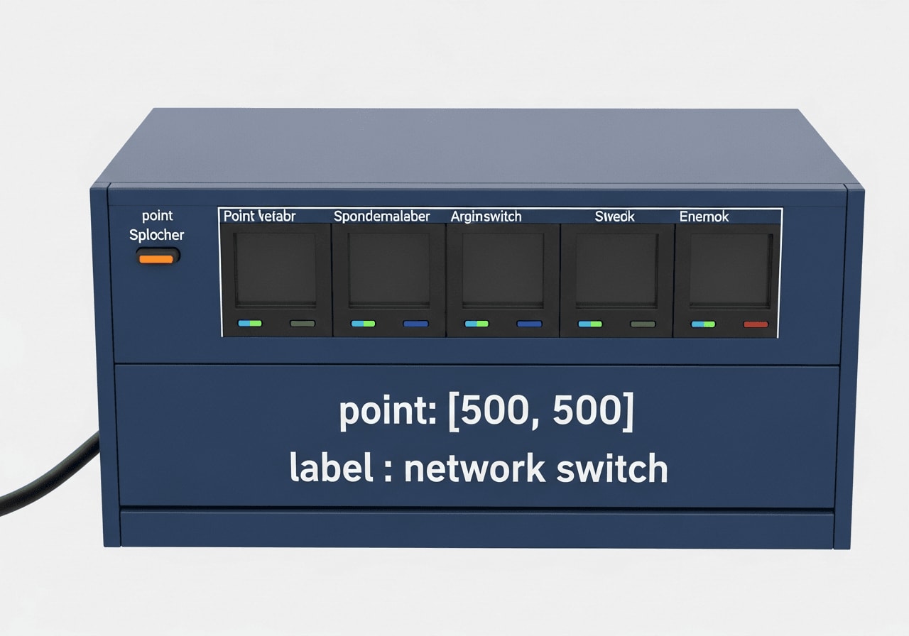 Smartphone mit Netzwerk-Statistiken für AdGuard Home neben einem leuchtenden Switch.