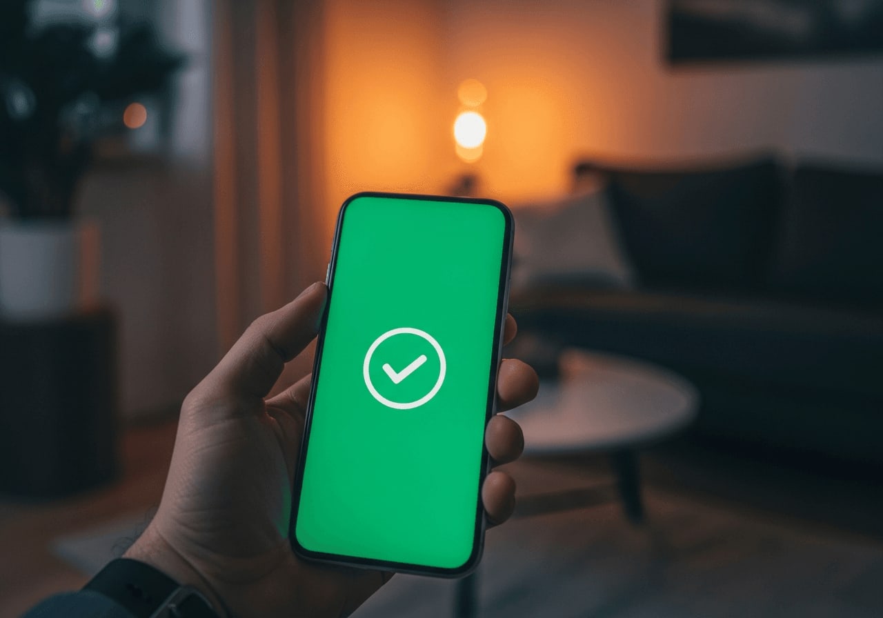 Überwachung der NAS Backup 3-2-1 Regel: Erfolgreiche Backup-Benachrichtigung auf einem Smartphone im Smart Home.