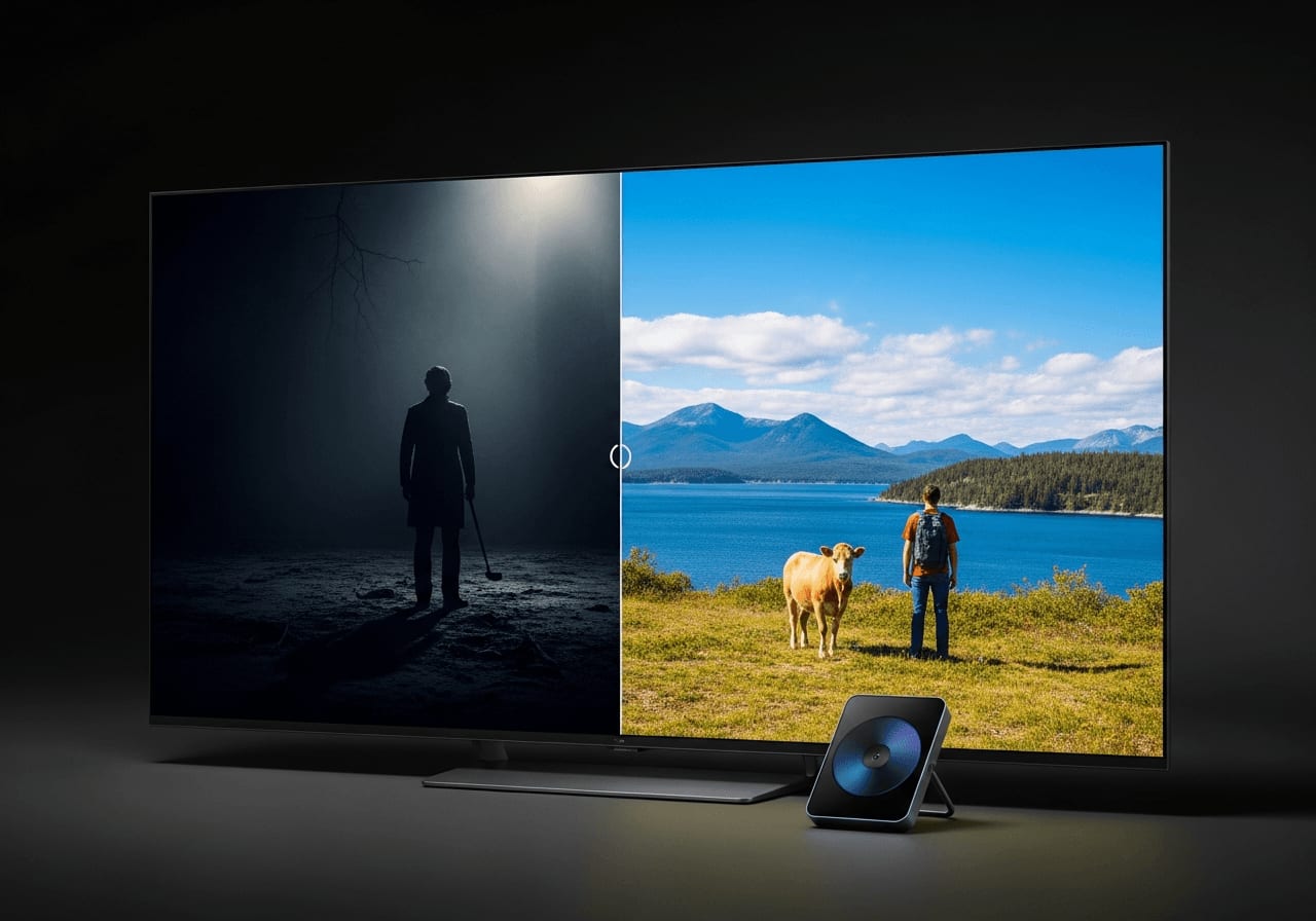 Vergleich von HDR und SDR Helligkeit bei der Smart TV Kalibrierung für perfekte Schwarzwerte