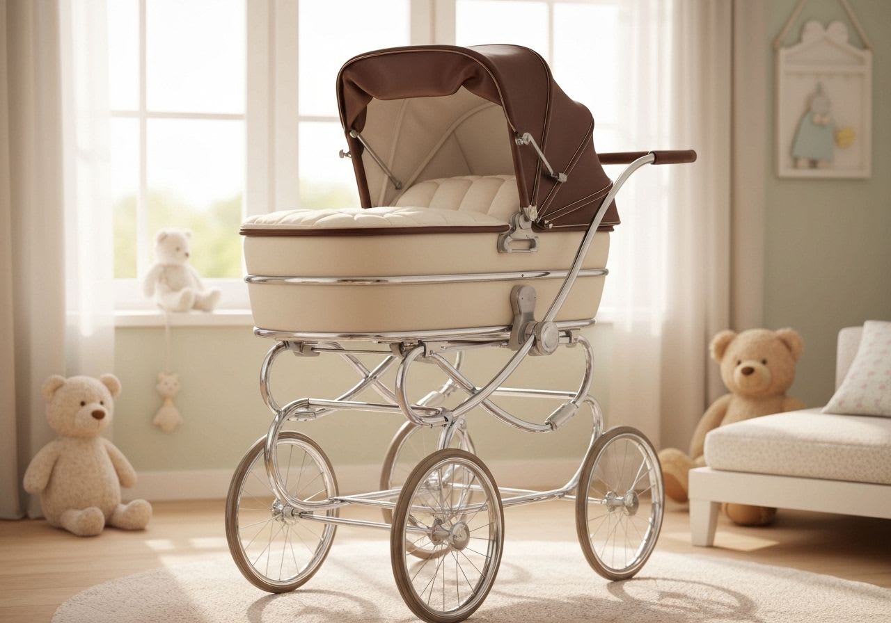 Weich gepolsterte Kinderwagenwanne mit Bio-Bettzeug, gemütliche Atmosphäre, ein wichtiger Komfortaspekt der Kinderwagen-Kaufberatung.