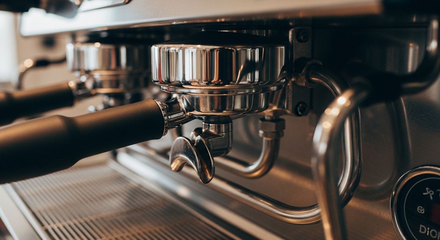 Profi-Tipps für die Jura E8: Nahaufnahme von sauberen, kalkfreien Leitungen im Inneren eines Kaffeevollautomaten nach dem Entkalken.