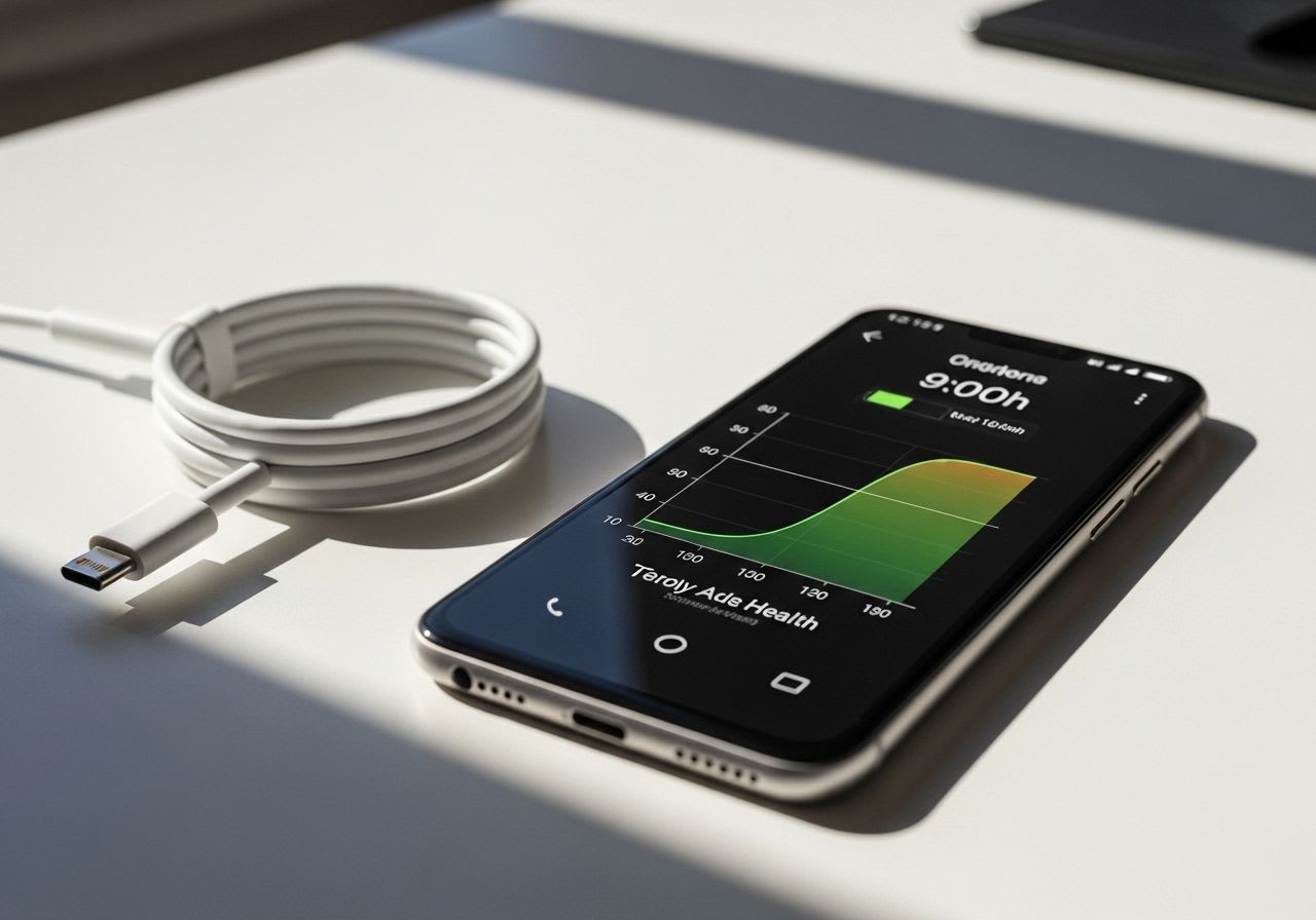 Ein Android Smartphone zeigt eine Akku-Grafik, um den Android Akku zurückzusetzen und so die Lebensdauer zu verlängern.