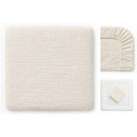 BABEES Wickelauflagenbezug Wickelauflagenbezug 100% Baumwolle Musselin Bezug für Wickelauflage, 85x75 und 75x75 cm weicher Wickeauflagenüberzug atmungsaktiv waschbar