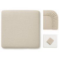 BABEES Wickelauflagenbezug Wickelauflagenbezug 100% Baumwolle Musselin Bezug für Wickelauflage, 85x75 und 75x75 cm weicher Wickeauflagenüberzug atmungsaktiv waschbar