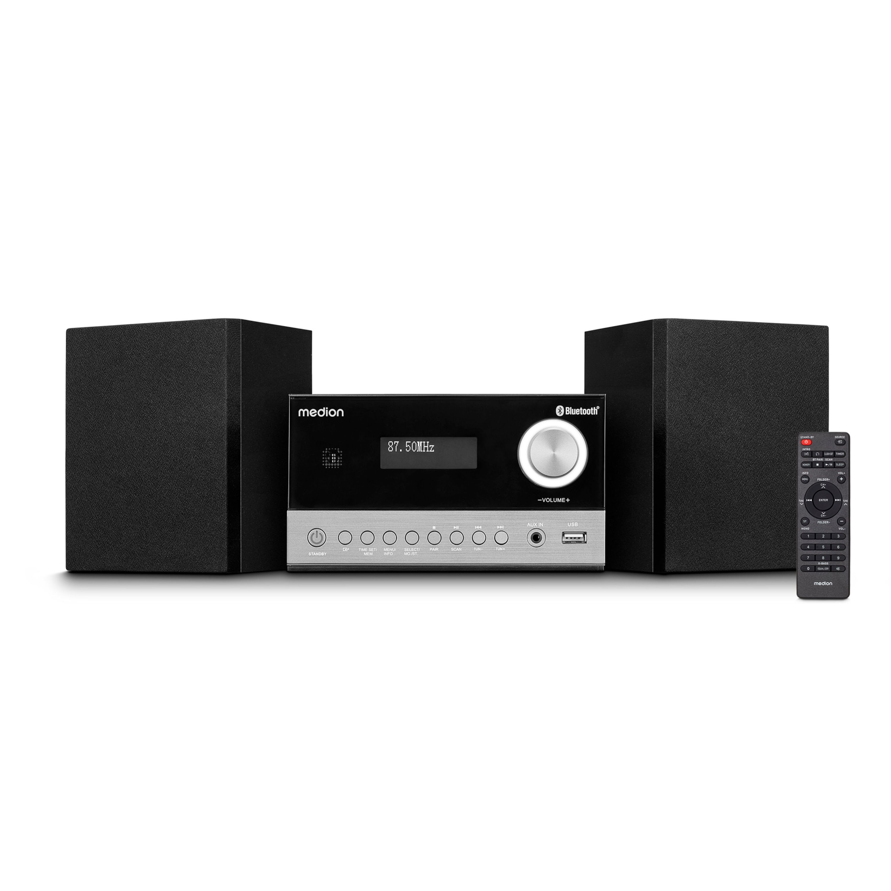 MEDION LIFE E64088 Micro-Audio-System, DAB+/PLL-UKW Radio, je 30 Senderspeicher, LCD-Display, Musikwiedergabe via…