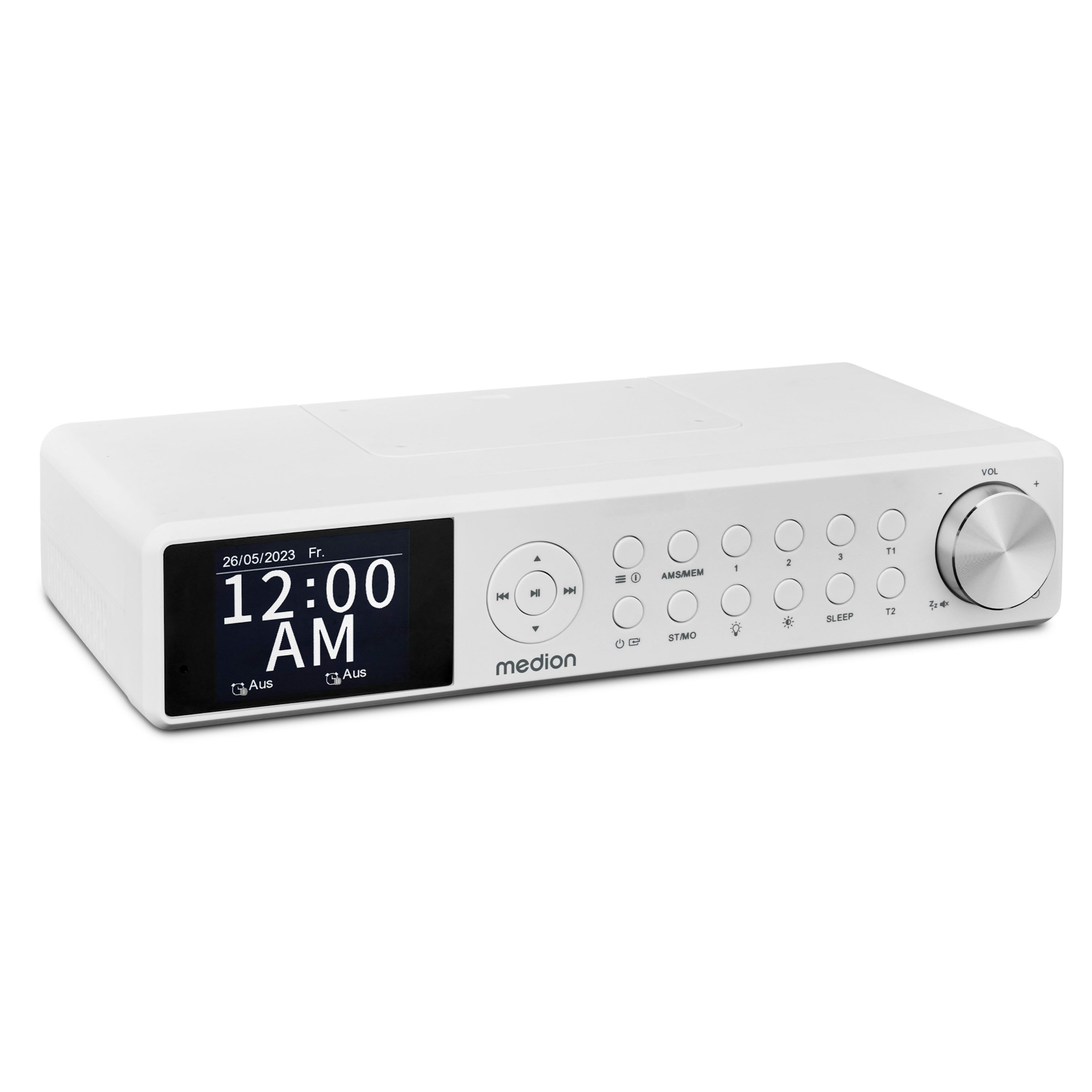 MEDION LIFE P66750 DAB+ Premium Küchenradio weiß, 6,1 cm (2,4'') TFT-Farbdisplay, DAB+/PLL-UKW Radio, Bluetooth® 5.0,…