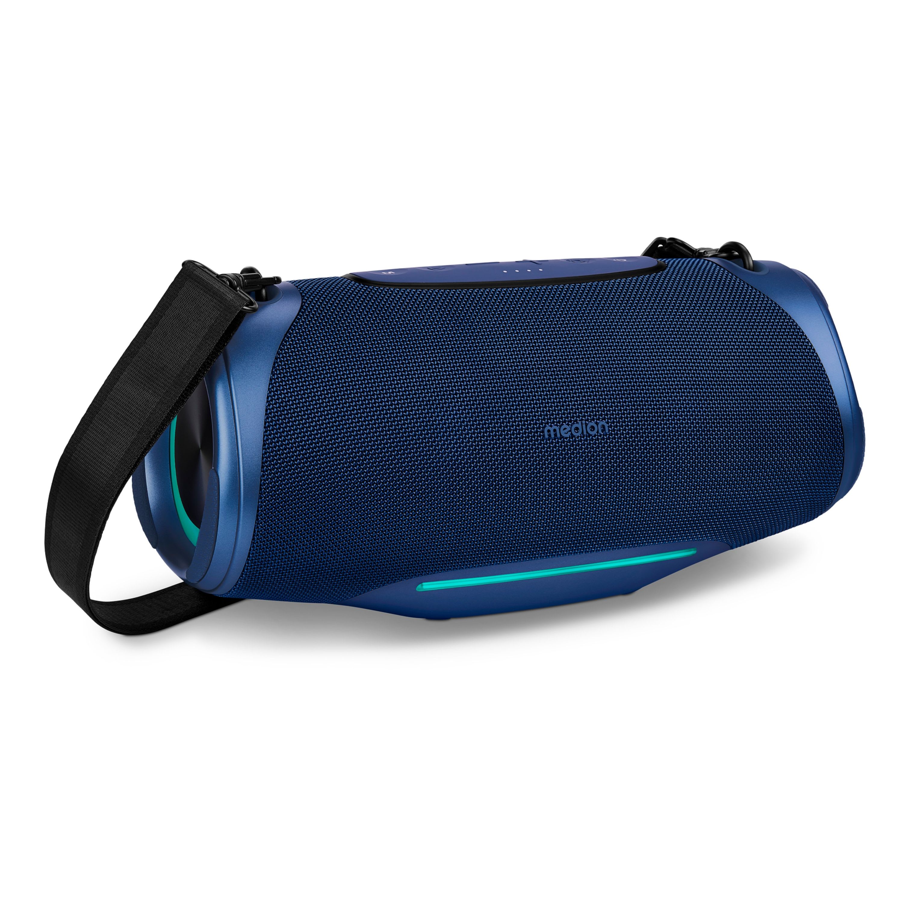 MEDION LIFE P61762 Tragbarer Bluetooth® Lautsprecher L blau, Dual Illuminated & Lightstrip (RGB-Lichteffekte),…