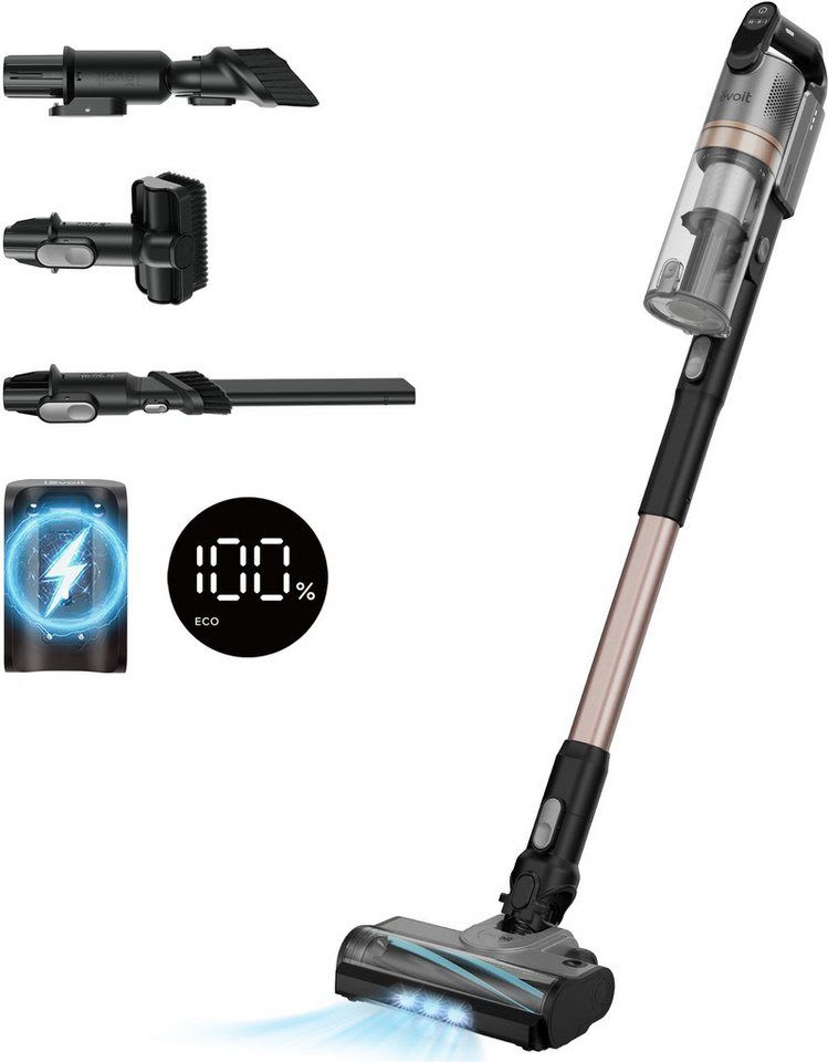 Levoit Akku-Bodenstaubsauger LVAC-300 Plus, 240 W, beutellos, 99,99% HEPA-Filtration, Anti-Tangle, LED-Display, bis zu…