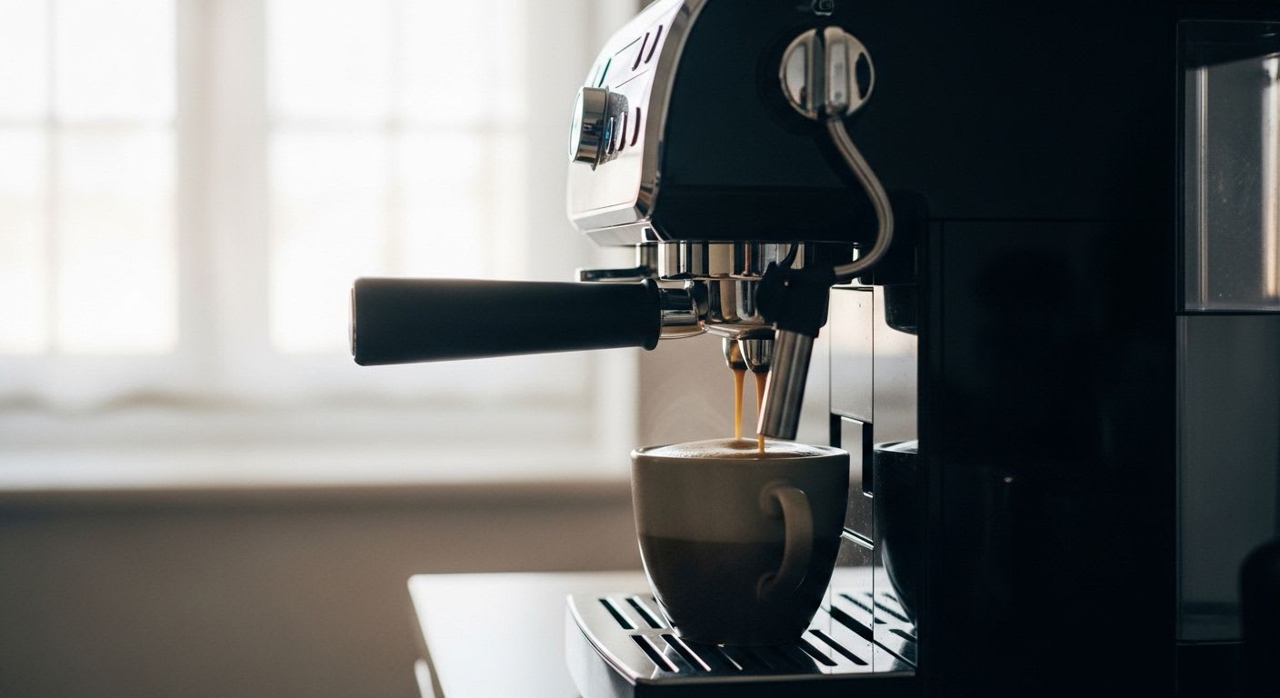 Ein Kaffeevollautomat brüht einen perfekten Espresso mit dichter Crema, die richtige Mahlgrad Einstellung für besten Geschmack.