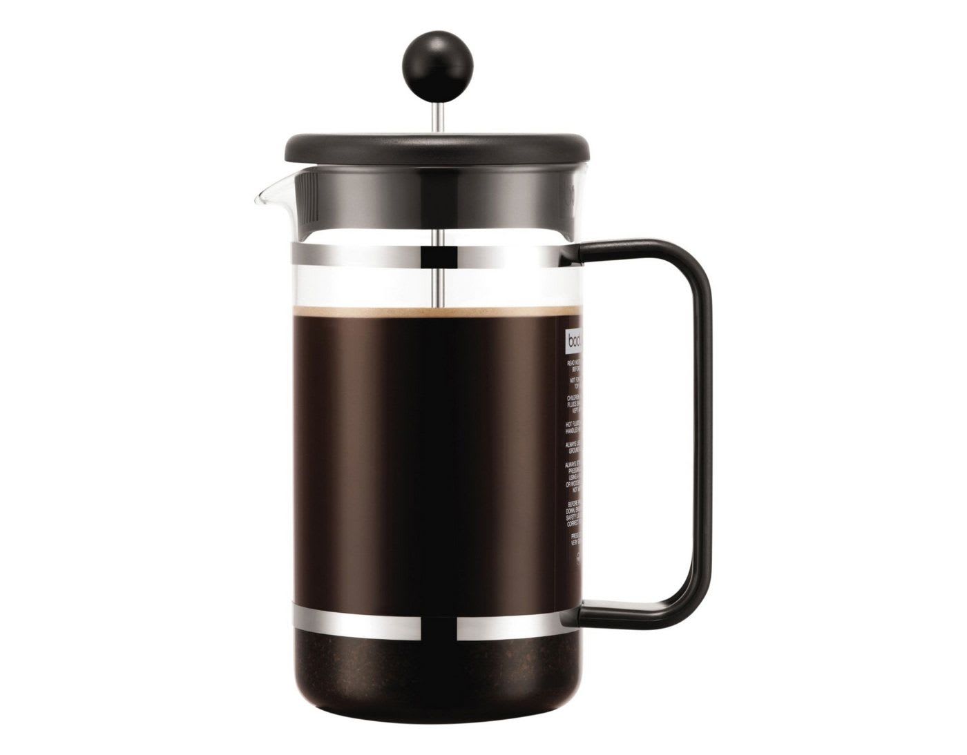 Bodum Kaffeebereiter, Edelstahlsieb, mit Edelstahl-Stempelsystem schwarz