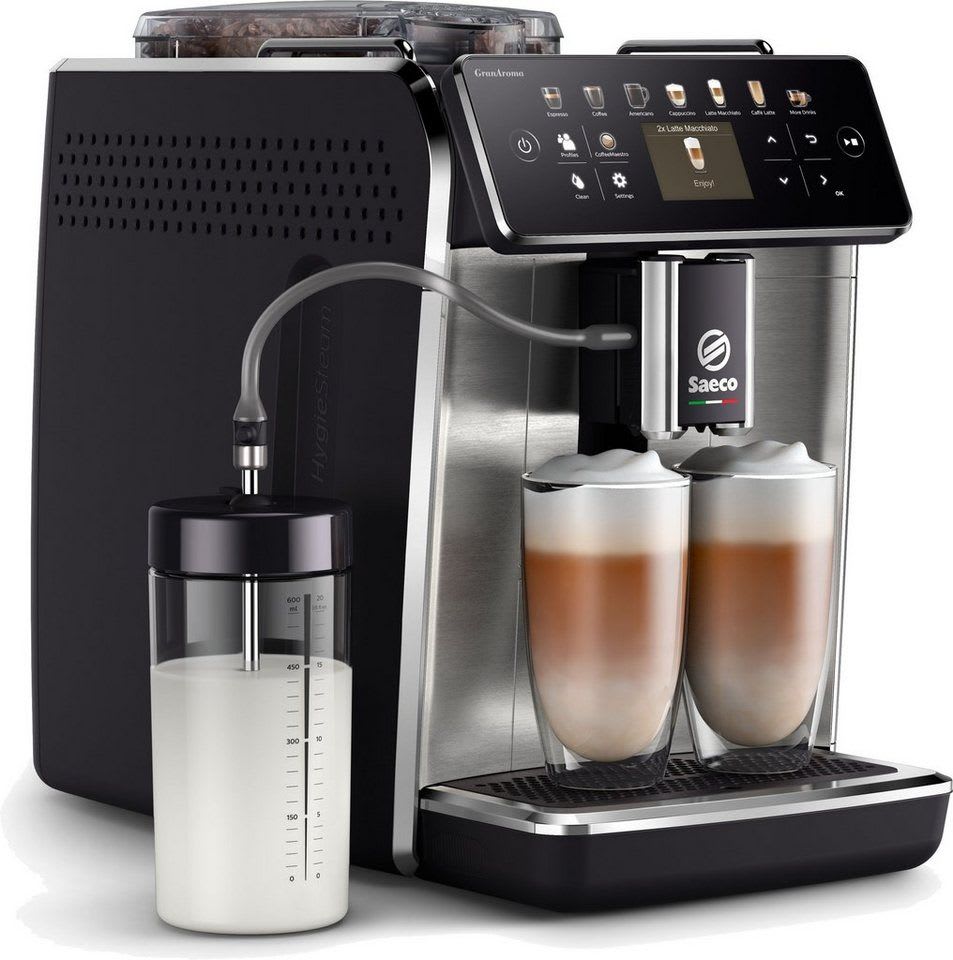 Saeco Kaffeevollautomat SM6585/00 GranAroma, 14 Kaffeespezialitäten, 4 Benutzerprofilen und TFT Display…