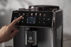 Saeco Kaffeevollautomat SM6585/00 GranAroma, 14 Kaffeespezialitäten, 4 Benutzerprofilen und TFT Display schwarz|silberfarben