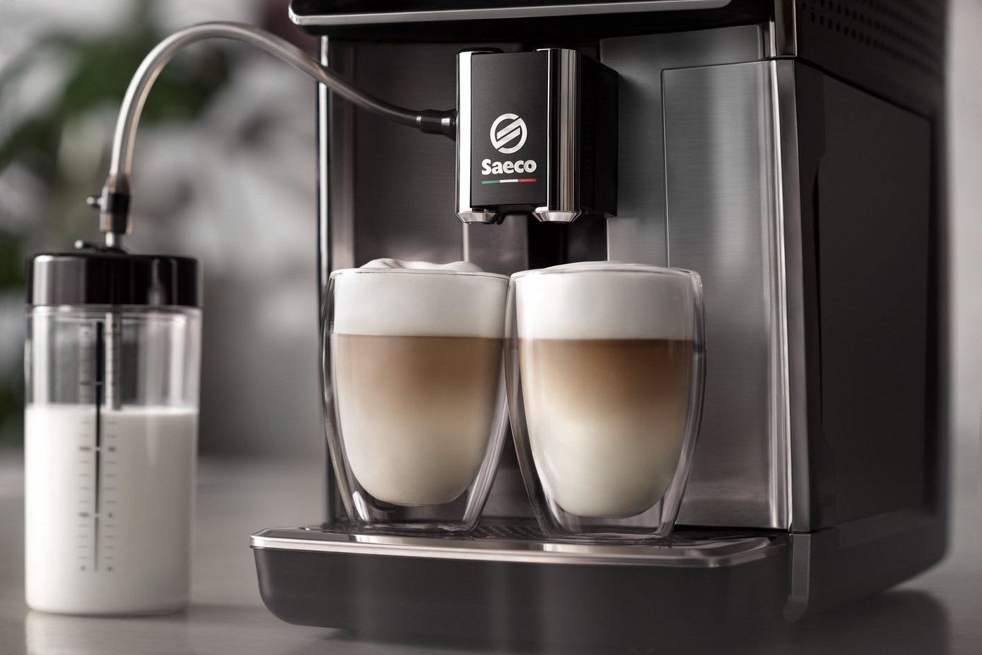Saeco Kaffeevollautomat SM6585/00 GranAroma, 14 Kaffeespezialitäten, 4 Benutzerprofilen und TFT Display schwarz|silberfarben