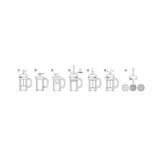 Bodum Kaffeebereiter, Kaffeebereiter, 1 l, Borosilikatglas, chrom silberfarben