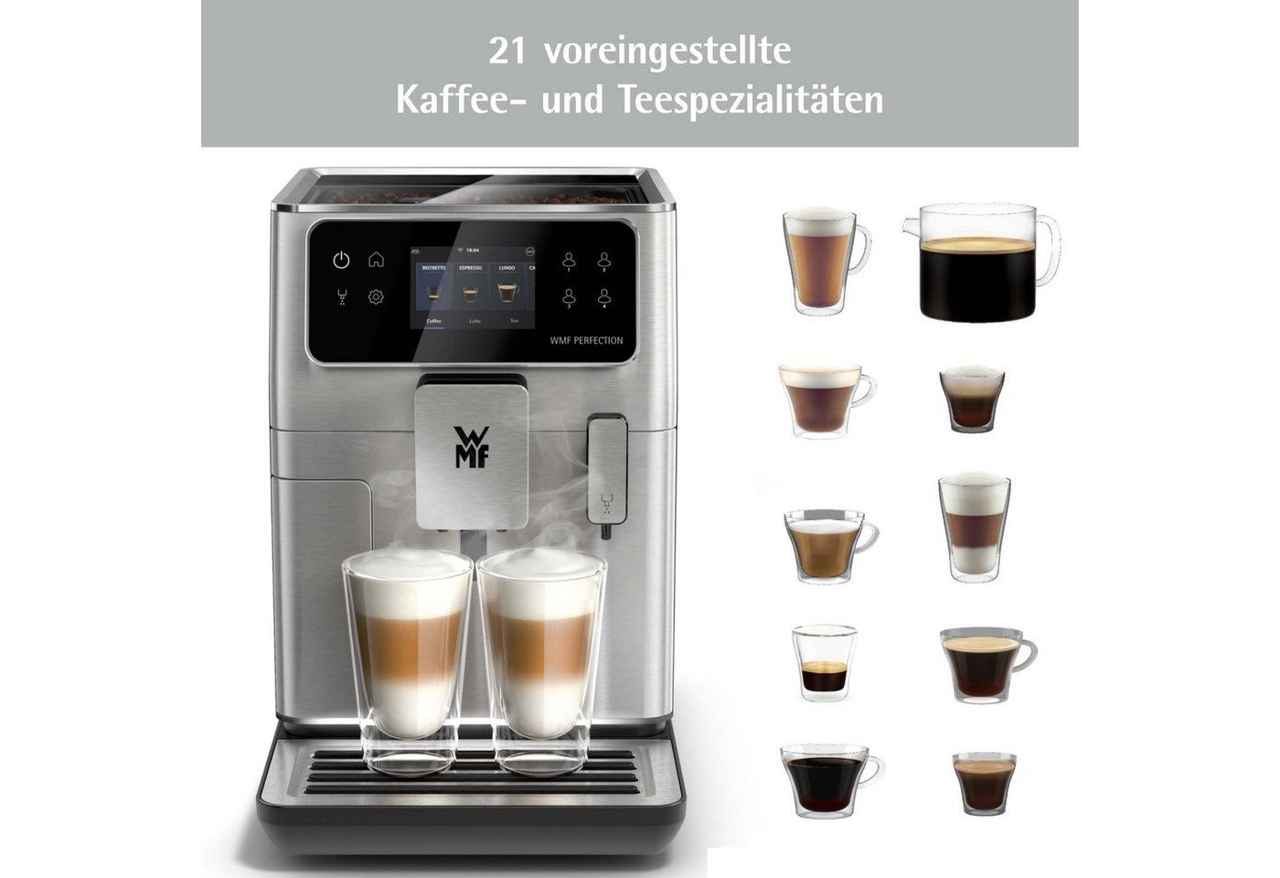 WMF Kaffeevollautomat, 21 Rezepte, 8 Profile, Doppel-Thermoblock, Click & Clean schwarz