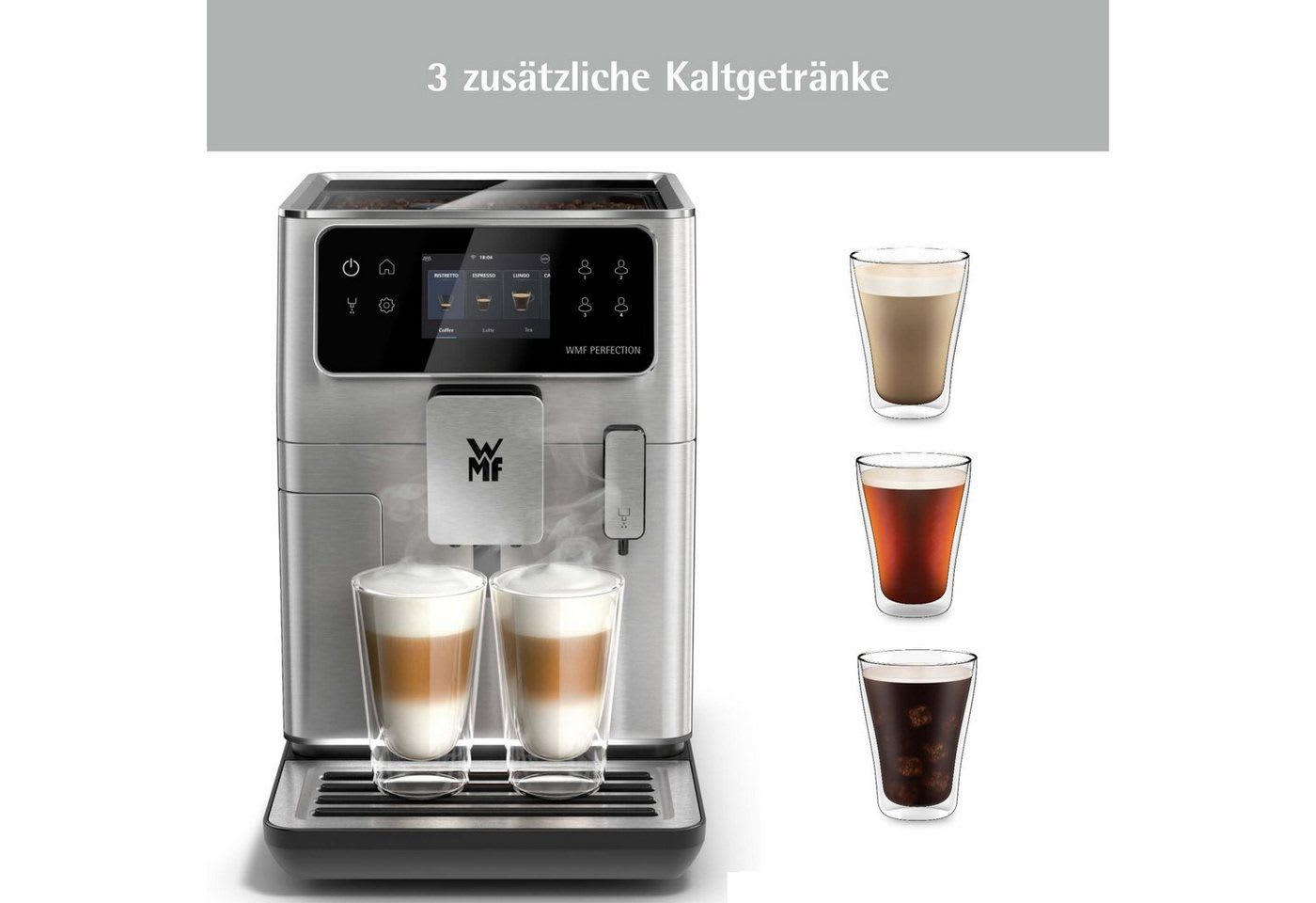 WMF Kaffeevollautomat, 21 Rezepte, 8 Profile, Doppel-Thermoblock, Click & Clean schwarz