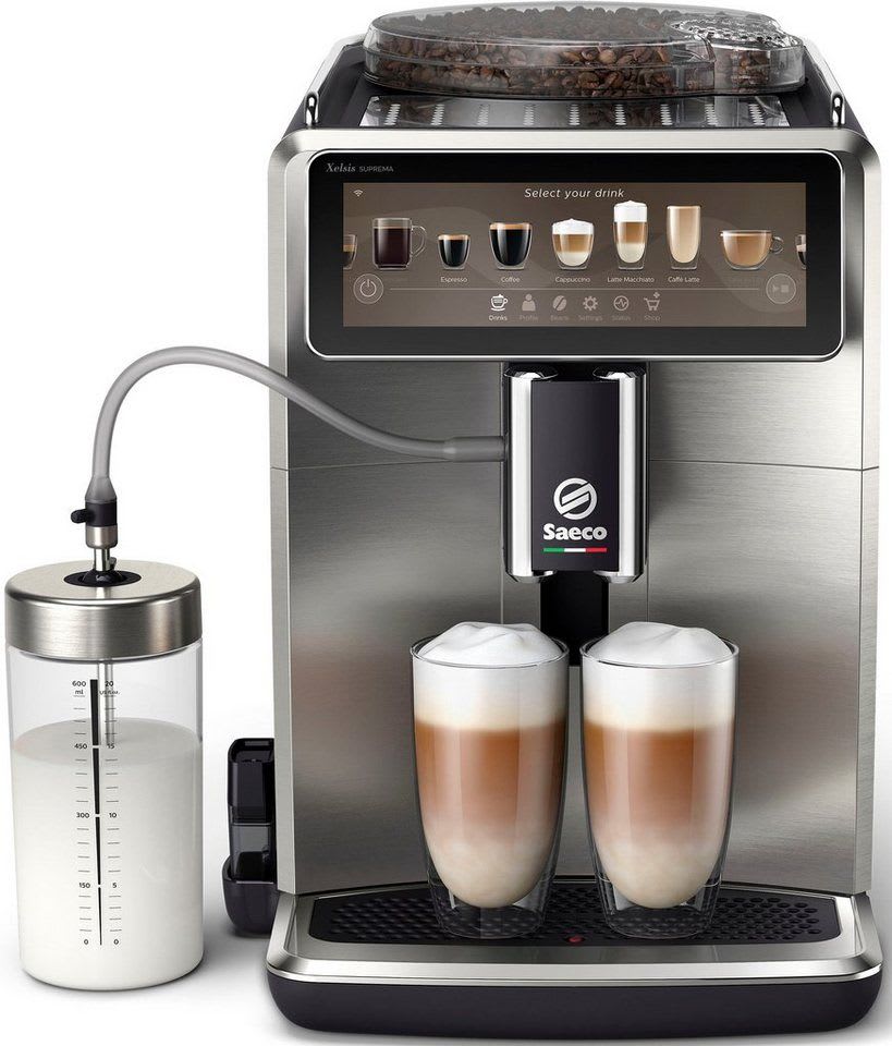 Saeco Kaffeevollautomat Saeco Xelsis Suprema SM8885/00, 22 Kaffeespezialitäten, 8 Benutzerprofile, CoffeeMaestro silberfarben