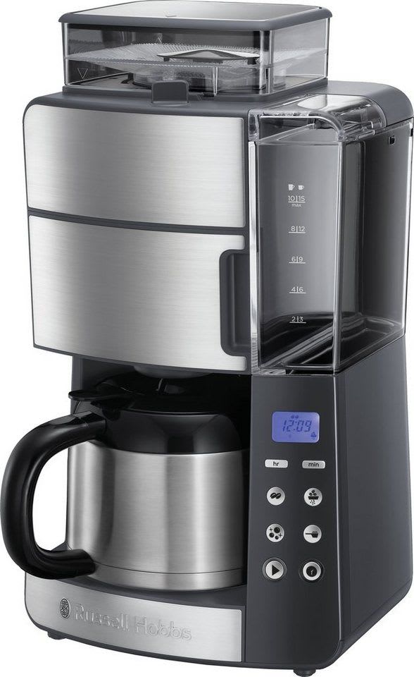 RUSSELL HOBBS Kaffeemaschine mit Mahlwerk Grind & Brew 25620-56, 1,25l Kaffeekanne, Papierfilter 1x4, 1,25l…