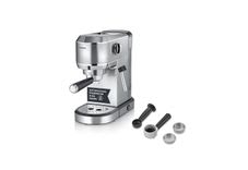 Severin Siebträgermaschine KA 5997 Espressomaschine „Newspresa“, Espressomaschine, italienische ULKA-Pumpe 20 Bar, Milchaufschäumdüse schwarz