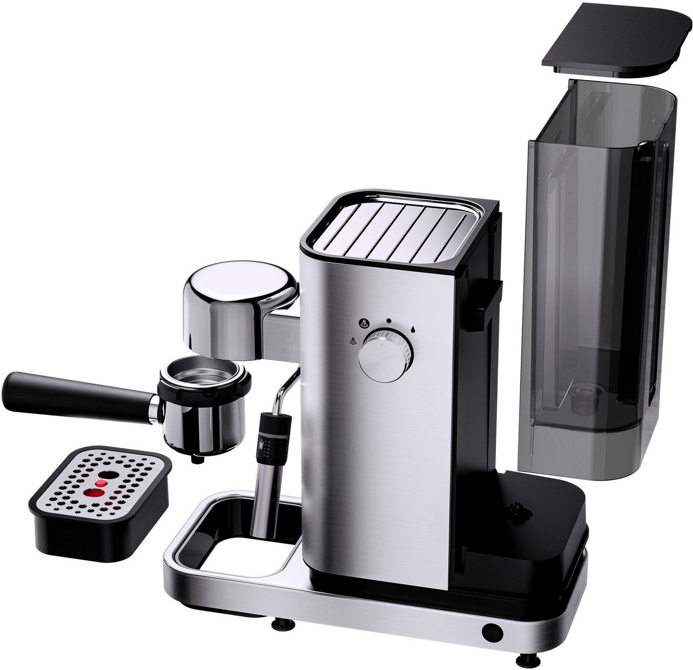 WMF Espressomaschine Lumero, kompakt, dezente LED-Beleuchtung, 15 bar, 1350 Watt, Milchschaumdüse silberfarben