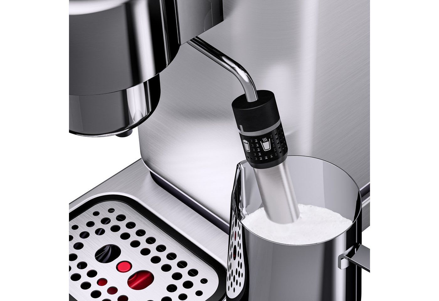 WMF Espressomaschine Lumero, kompakt, dezente LED-Beleuchtung, 15 bar, 1350 Watt, Milchschaumdüse silberfarben