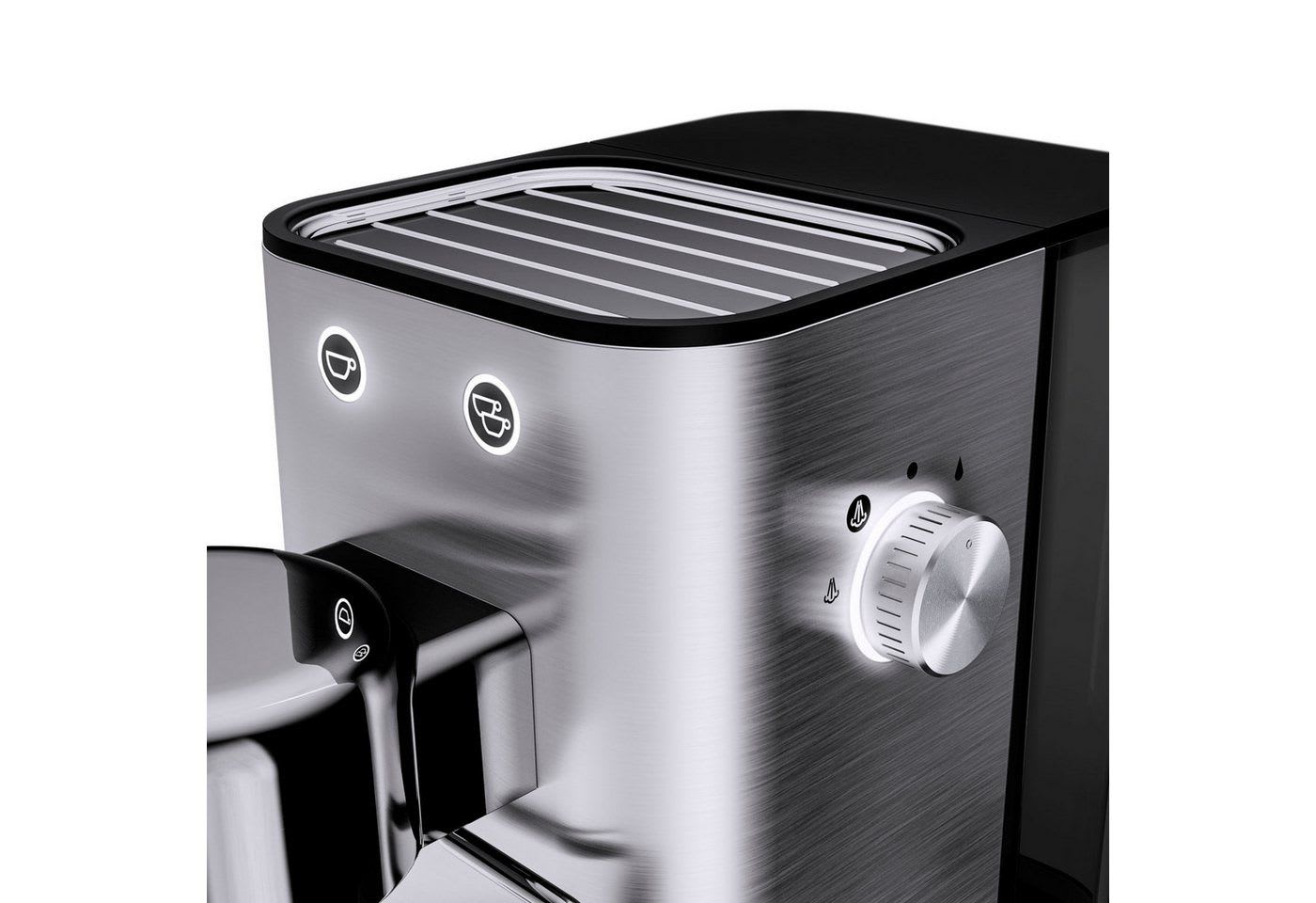 WMF Espressomaschine Lumero, kompakt, dezente LED-Beleuchtung, 15 bar, 1350 Watt, Milchschaumdüse silberfarben