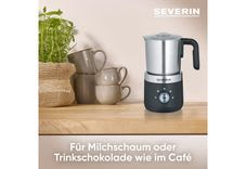 Severin Milchaufschäumer SM 3588, 550 W, mit Schokoladen-Funktion, Für kaltes und warmes Aufschäumen schwarz
