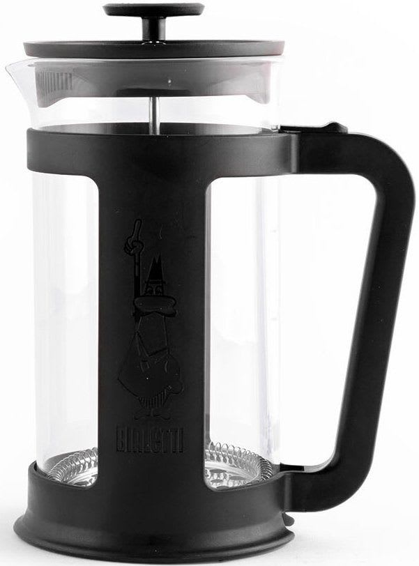 BIALETTI Kaffeebereiter, 1l Kaffeekanne, hitzebeständiges Borosilikatglas schwarz