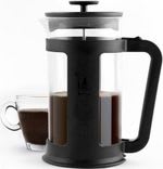 BIALETTI Kaffeebereiter, 1l Kaffeekanne, hitzebeständiges Borosilikatglas schwarz