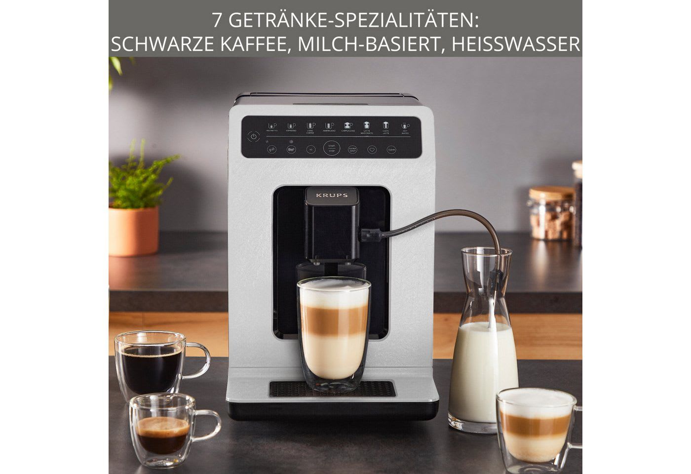 Krups Kaffeevollautomat EA897A Evidence ECOdesign, Touch-Steuerung schwarz