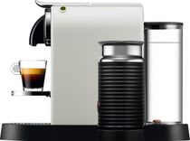 NESPRESSO Kapselmaschine CITIZ EN 267.WAE von DeLonghi, White, inkl. Aeroccino Milchaufschäumer, Willkommenspaket mit 7 Kapseln weiß