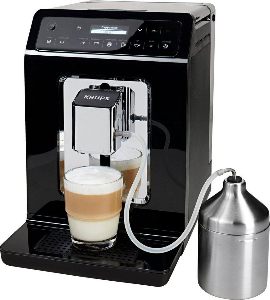 Krups Kaffeevollautomat EA8918 Evidence, OLED-Display, 12 Kaffee- und3 Tee-Variationen, 2-Tassen Funktion schwarz