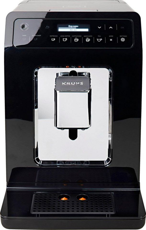 Krups Kaffeevollautomat EA8918 Evidence, OLED-Display, 12 Kaffee- und3 Tee-Variationen, 2-Tassen Funktion schwarz