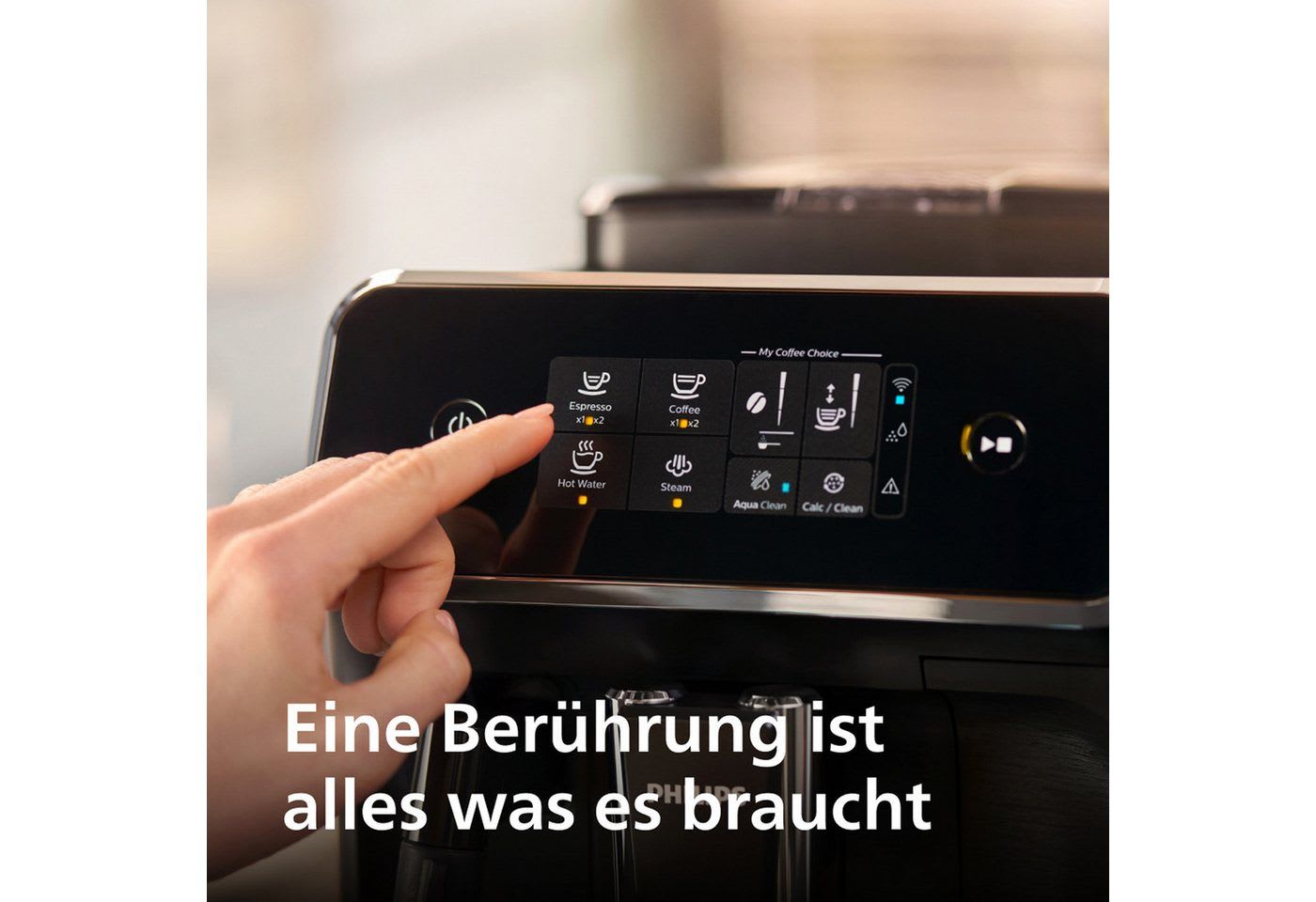 Philips Kaffeevollautomat EP2223/40 2200 Series, 2 Kaffeespezialitäten, Panarello Milchschäumer, anpassbarer Aromastärke schwarz|weiß