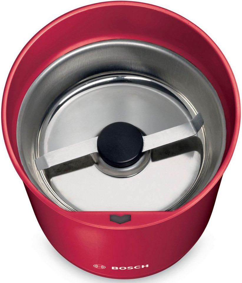 BOSCH Kaffeemühle TSM6A011R, Edelstahl-Schlagmesser, Sicherheitsfunktion, 180 W, Schlagmesser, 75 g Bohnenbehälter, 180 W, 75g Bohnenbehälter, elektrisch, rot