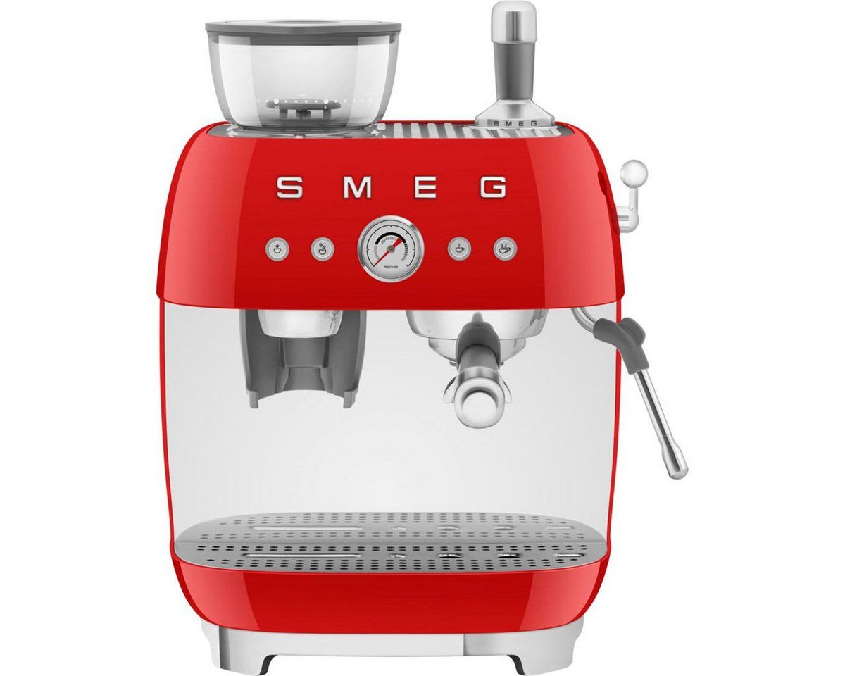 Smeg Siebträgermaschine EGF03RDEU Siebträgermaschine rot|silberfarben