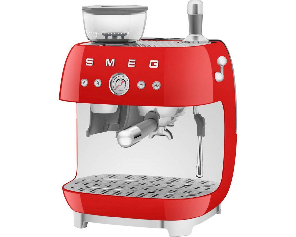 Smeg Siebträgermaschine EGF03RDEU Siebträgermaschine rot|silberfarben