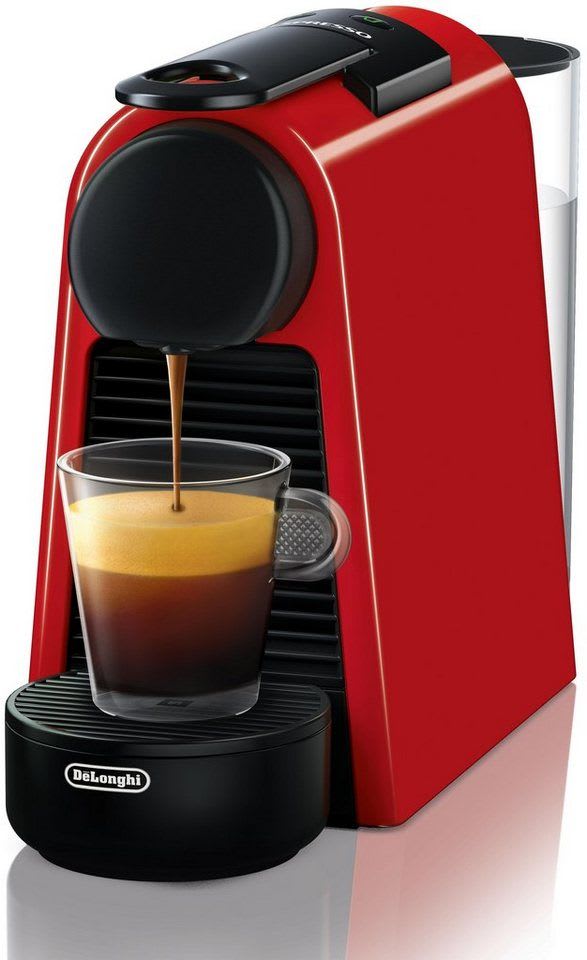 NESPRESSO Kapselmaschine Essenza Mini EN85.R von DeLonghi, Red, inkl. Willkommenspaket mit 7 Kapseln rot