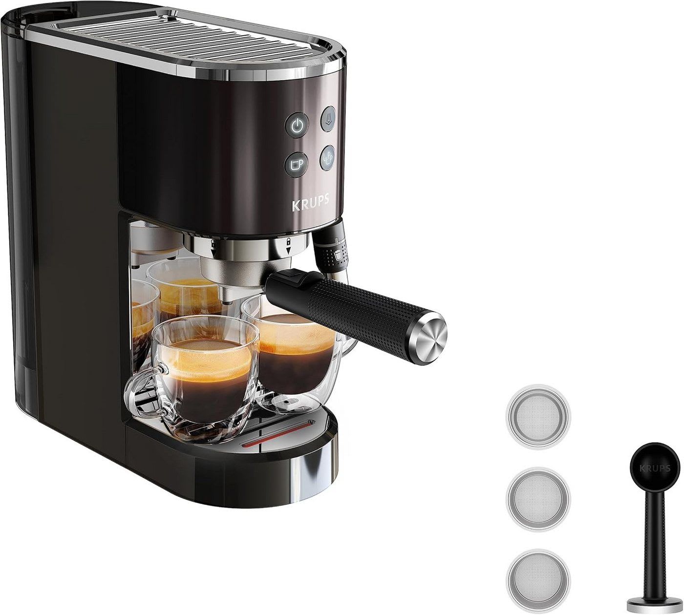 Krups Siebträgermaschine XP 444G Virtuoso+ schwarz