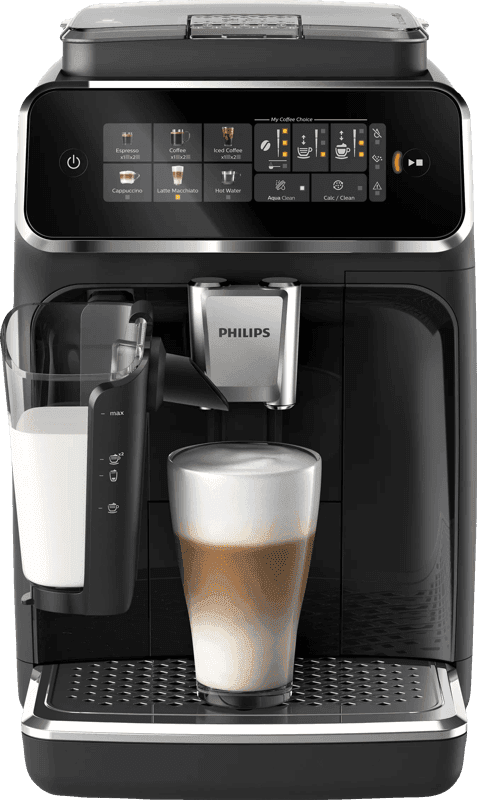 Philips Kaffeevollautomat EP3341/50 3300 Series, 6 Getränke (heiß oder eisgekühlt), LatteGo-Milchsystem, SilentBrew Technologie schwarz