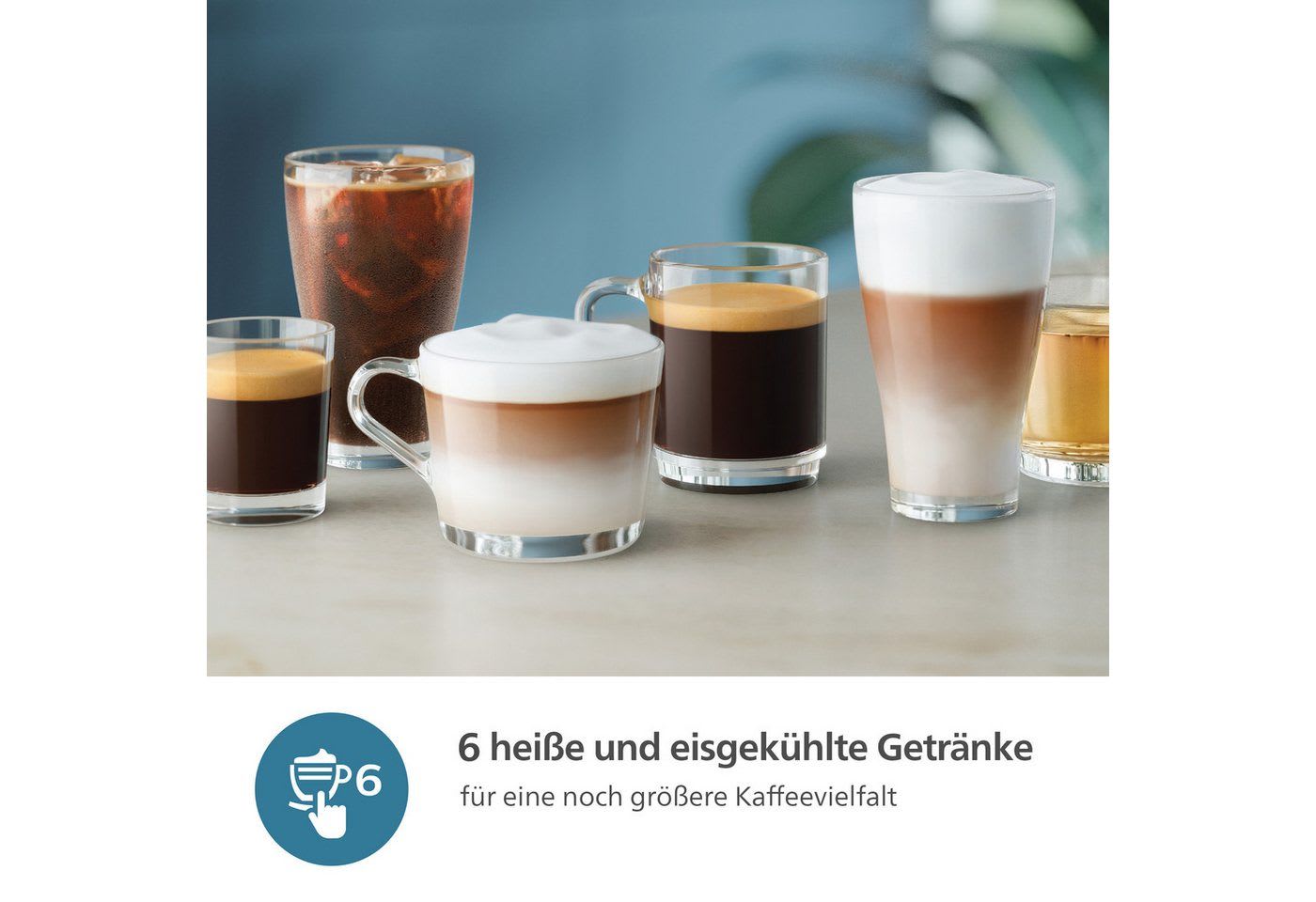 Philips Kaffeevollautomat EP3341/50 3300 Series, 6 Getränke (heiß oder eisgekühlt), LatteGo-Milchsystem, SilentBrew Technologie schwarz