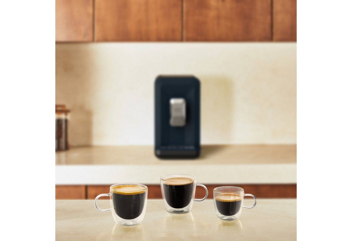 Krups Kaffeevollautomat EA2004 My Coffee, super-kompakt, 3 Rezepte, Touchpanel, einfache Reinigung und Pflege blau|schwarz