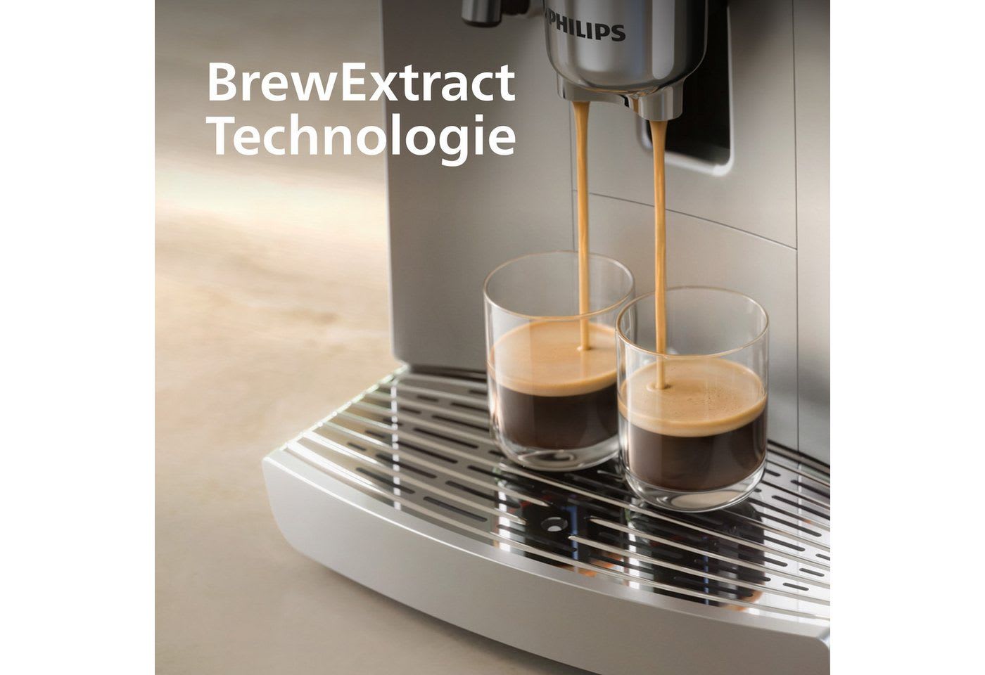 Philips Kaffeevollautomat EP8757/20 8000 Series LatteGo Pro Café Aromis, 50 Getränke (heiß oder eisgekühlt), LatteGo Pro-Milchsystem, BrewExtract Technologie, appfähig silberfarben