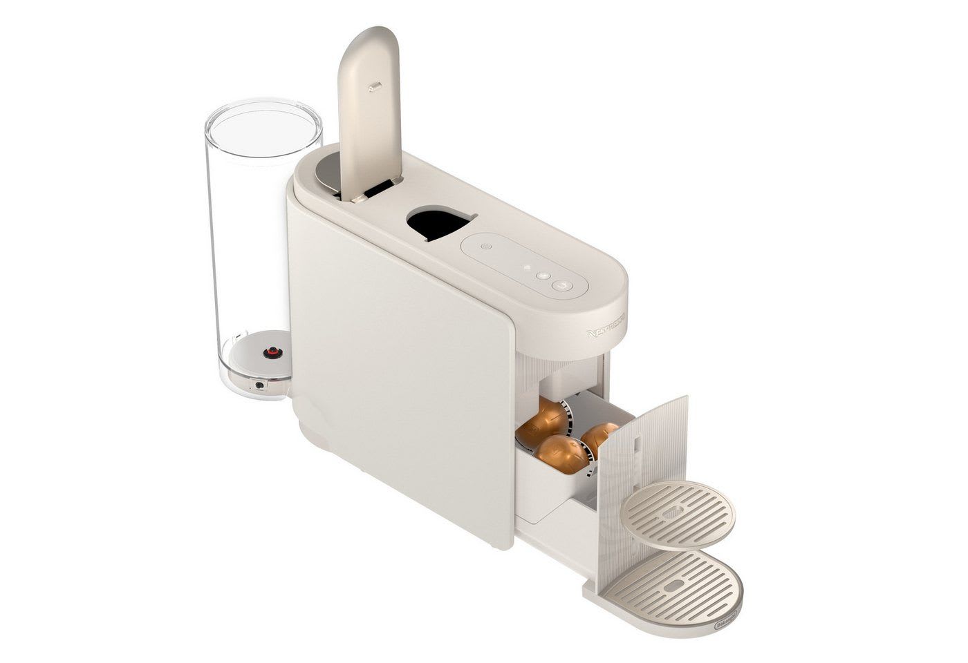 NESPRESSO Kapselmaschine Vertuo Up ENV200.W von DeLonghi, 3 Sekunden Aufheizzeit, One Touch Kaffee Zubereitung, für 5 Tassengrößen, kompaktes Design weiß