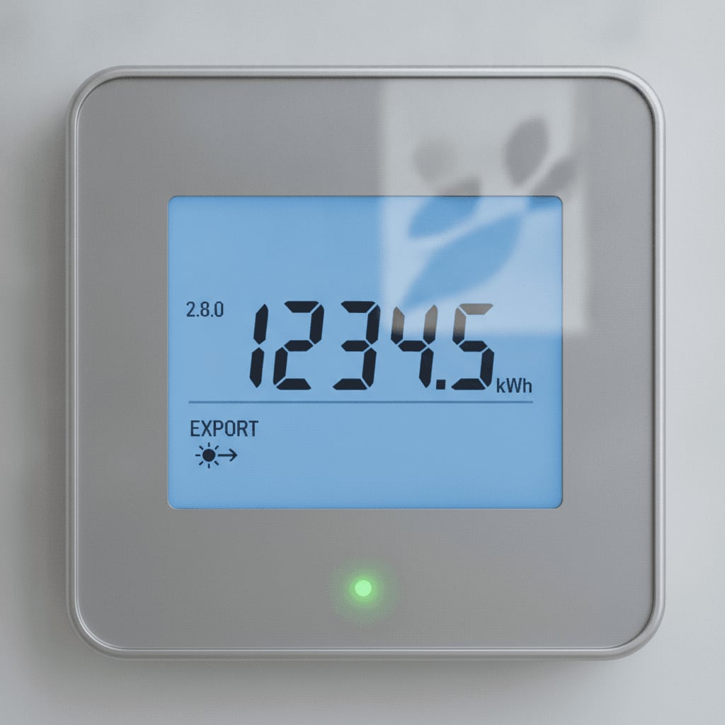 Zählerstände verstehen: Anzeige der eingespeisten Energie einer Photovoltaik-Anlage auf dem Stromzähler mit Code 2.8.0.
