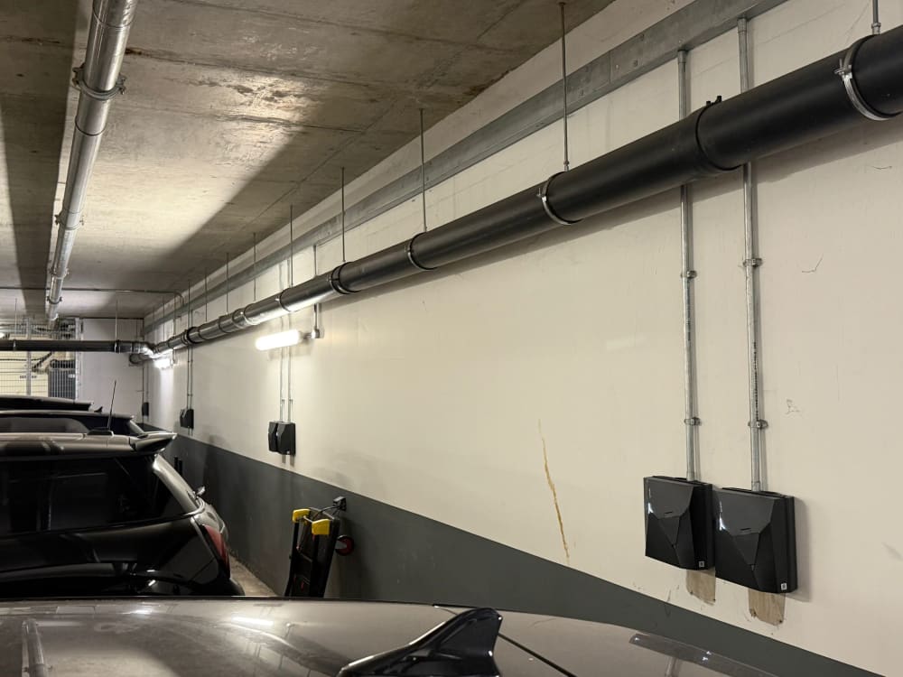 Legacy 3-pin style EV chargers replaced during the safety-led upgrade at The Avenue, Kilburn.