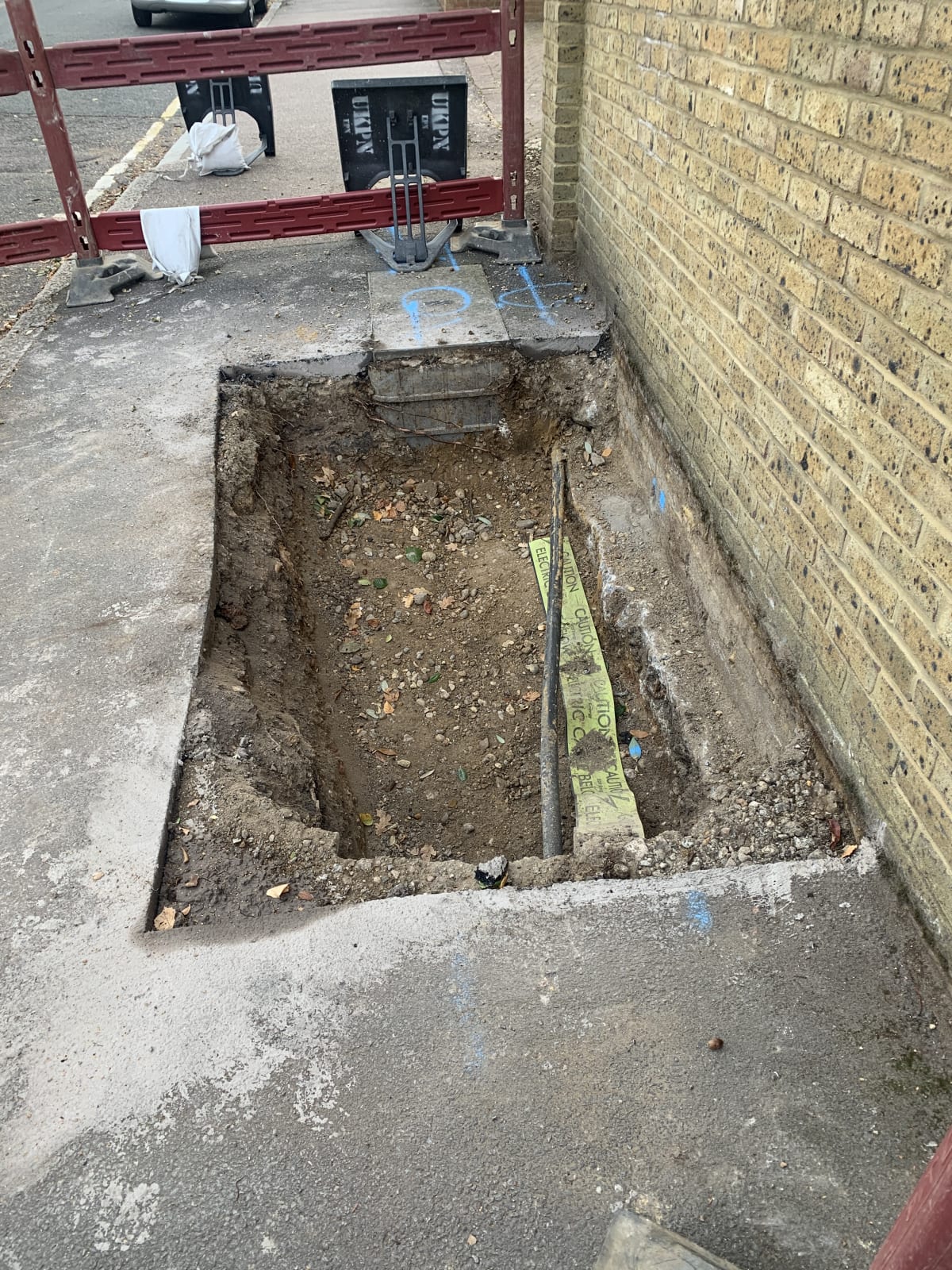 Excavation for new UK Power Networks supply connection at Ashby Lodge apartments, Hendon