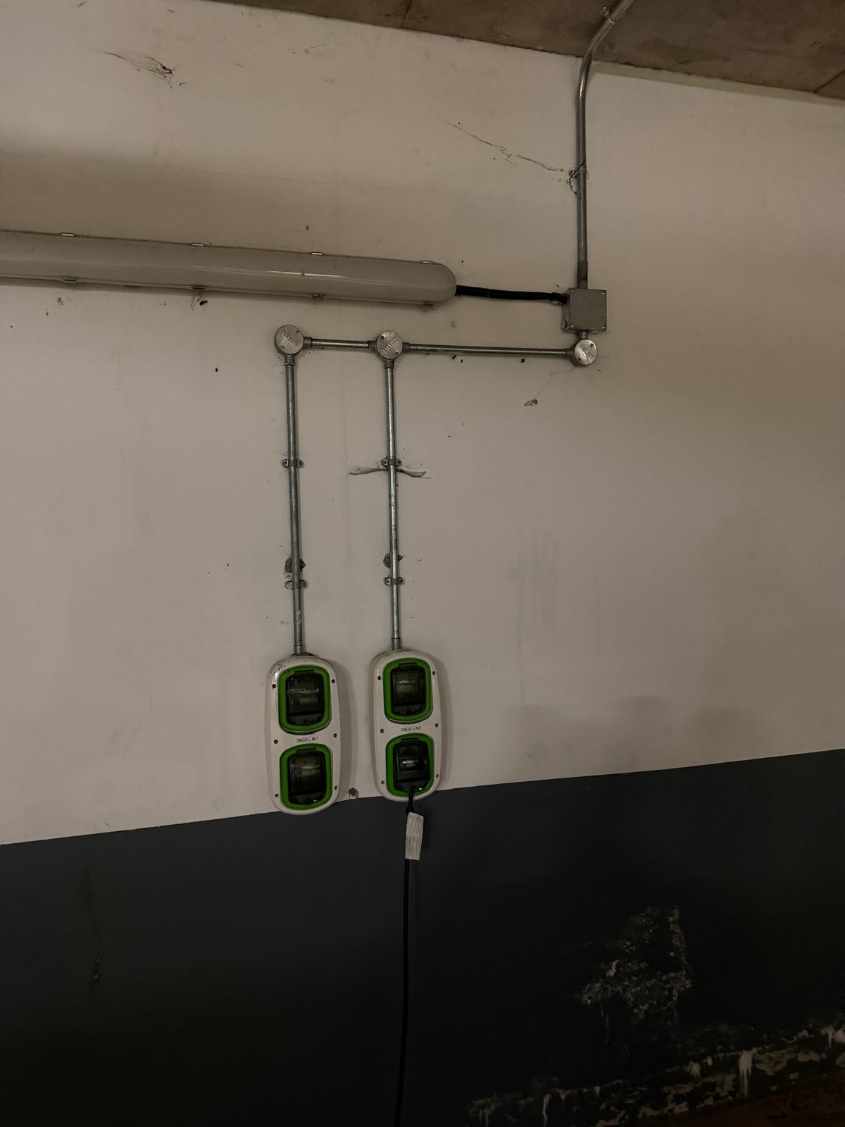 Legacy EV chargers at The Avenue in Kilburn before the EV-ON safety-led replacement.