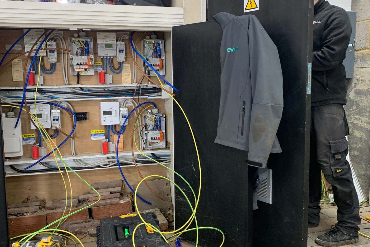A dedicated individual metering distribution board installed in the meter cupboard at Wickliffe Court, Hendon