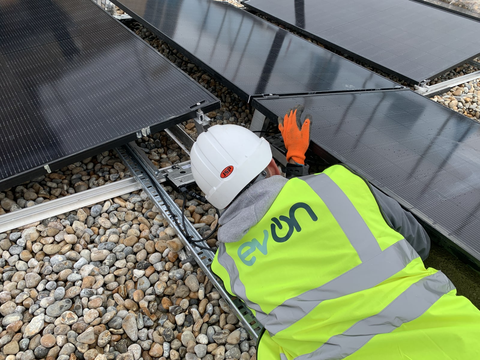 Close up of a Jinko 435W solar panel installed on a roof in Acton, west London